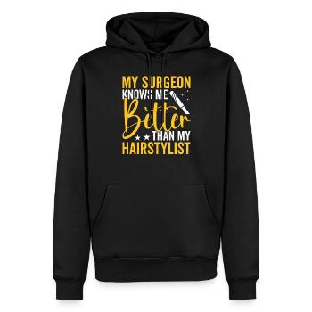 Plastic surgeon knows me better surgical - Men’s Premium Organic Hoodie - black - Front - Nico (187cm)