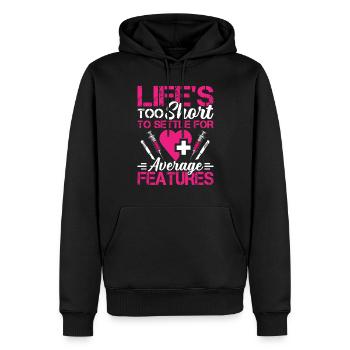Plastische Chirurgie Begnügen Sie Sich Mit - Männer Premium Bio Hoodie - Schwarz - Vorne - Nico (187cm)