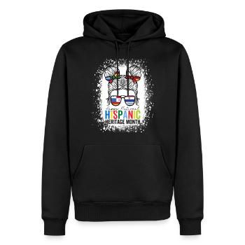 National Hispanic Heritage Month Unordentliches Brötchen - Männer Premium Bio Hoodie - Schwarz - Vorne - Nico (187cm)
