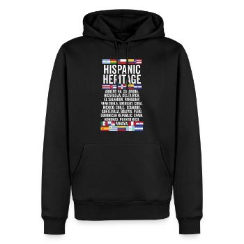 Hispanic Heritage Latino lande Funny Herencia - Herre Premium økologisk hoodie - sort - Foran - Nico (187cm)
