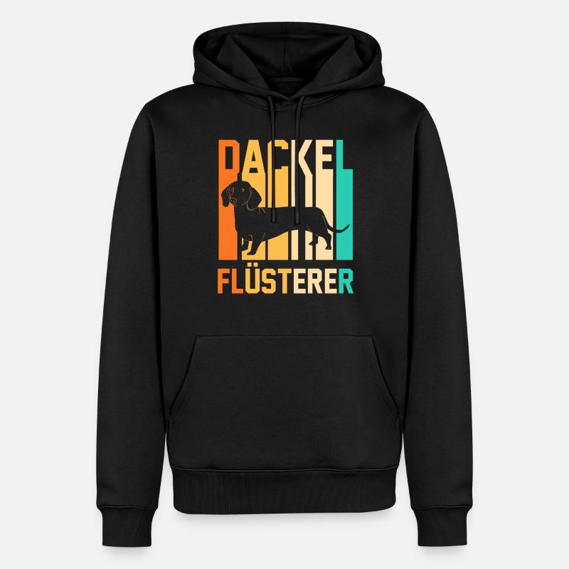 Hund Dackel - Männer Premium Bio Hoodie - Schwarz