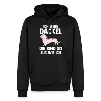 Hund Dackel - Männer Premium Bio Hoodie - Schwarz - Vorne - Nico (187cm)