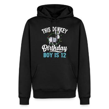Cadeaux d’amoureux de l’âne - Sweat à capuche Premium bio Homme - noir - Devant - Nico (187cm)