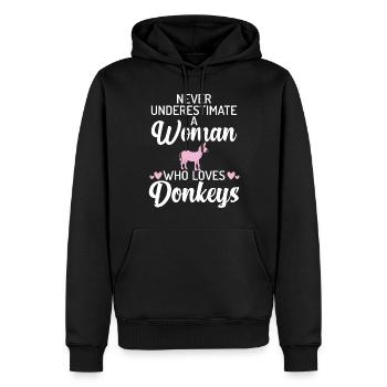 Cadeaux d’amoureux de l’âne - Sweat à capuche Premium bio Homme - noir - Devant - Nico (187cm)
