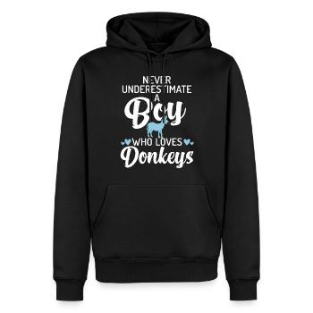 Donkey Lover Gifts - Männer Premium Bio Hoodie - Schwarz - Vorne - Nico (187cm)