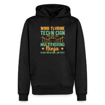 Technicien en éoliennes Windmill Renewables - Sweat à capuche Premium bio Homme - noir - Devant - Nico (187cm)