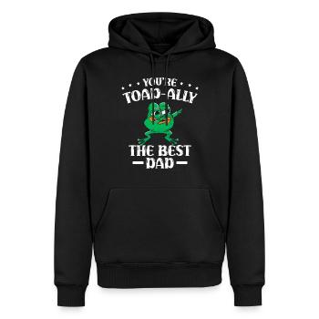 Tu es l’allié Toad, le meilleur papa - Sweat à capuche Premium bio Homme - noir - Devant - Nico (187cm)