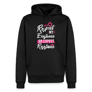 Les féministes respectent mon existence ou - Sweat à capuche Premium bio Homme - noir - Devant - Nico (187cm)