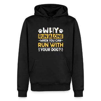 Dog running Canicross Design - Männer Premium Bio Hoodie - Schwarz - Vorne - Nico (187cm)