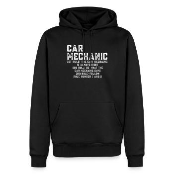 Le mécanicien automobile a toujours raison - drôle de mécanicien - Sweat à capuche Premium bio Homme - noir - Devant - Nico (187cm)