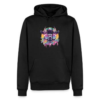 Vache Tête de vache Vaches Agriculture Éleveur de vaches - Sweat à capuche Premium bio Homme - noir - Devant - Nico (187cm)