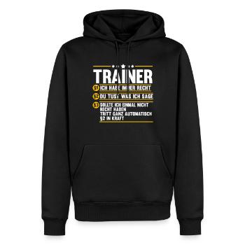 Sportmannschaft Trainer - Männer Premium Bio Hoodie - Schwarz - Vorne - Nico (187cm)