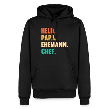 Arbeit Kollegen Vater Papa Teamleiter Führungskraf - Männer Premium Bio Hoodie - Schwarz - Vorne - Nico (187cm)