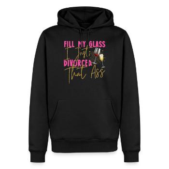 Happy Divorce Party Fill My Glass - Männer Premium Bio Hoodie - Schwarz - Vorne - Nico (187cm)