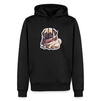 Mops Mops Hund Mops Geschenke Mops Liebhaber - Männer Premium Bio Hoodie - Schwarz - Vorne - Nico (187cm)