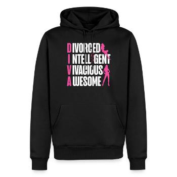 Happy Divorce Party divorcé - Sweat à capuche Premium bio Homme - noir - Devant - Nico (187cm)