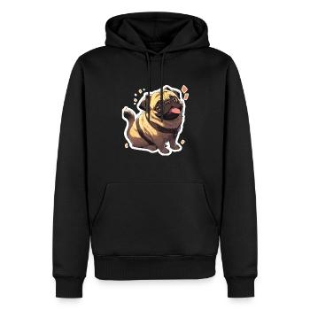 Mops Mops Hund Mops Geschenke Mops Liebhaber - Männer Premium Bio Hoodie - Schwarz - Vorne - Nico (187cm)