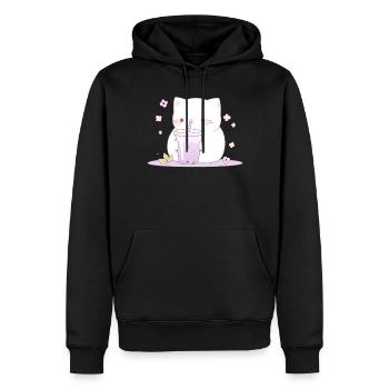 Boba and Cats Katze die Bubble Tee trinkt Anime - Männer Premium Bio Hoodie - Schwarz - Vorne - Nico (187cm)