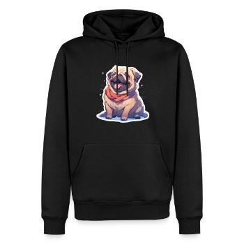 Mops Mops Hund Mops Geschenke Mops Liebhaber - Männer Premium Bio Hoodie - Schwarz - Vorne - Nico (187cm)