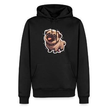 Mops Mops Hund Mops Geschenke Mops Liebhaber - Männer Premium Bio Hoodie - Schwarz - Vorne - Nico (187cm)