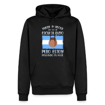 Drapeau de l’Argentine Thé yerba maté argentin - Sweat à capuche Premium bio Homme - noir - Devant - Nico (187cm)