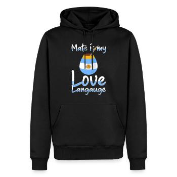 Drapeau de l’Argentine Thé yerba maté argentin - Sweat à capuche Premium bio Homme - noir - Devant - Nico (187cm)