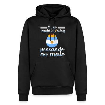 Drapeau de l’Argentine Thé yerba maté argentin - Sweat à capuche Premium bio Homme - noir - Devant - Nico (187cm)