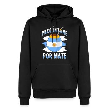 Drapeau de l’Argentine Thé yerba maté argentin - Sweat à capuche Premium bio Homme - noir - Devant - Nico (187cm)
