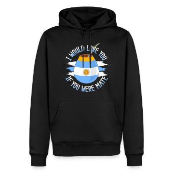 Drapeau de l’Argentine Thé yerba maté argentin - Sweat à capuche Premium bio Homme - noir - Devant - Nico (187cm)