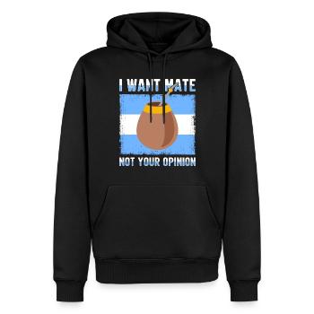Drapeau de l’Argentine Thé yerba maté argentin - Sweat à capuche Premium bio Homme - noir - Devant - Nico (187cm)