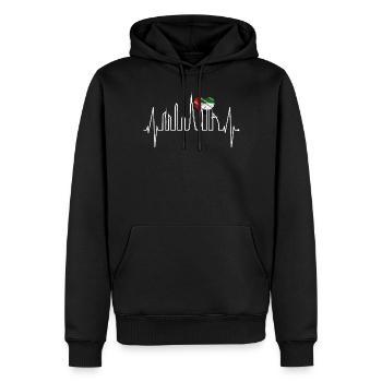 Dubai Skyline Herzschlag Burj Khalifa VAE Flagge - Männer Premium Bio Hoodie - Schwarz - Vorne - Nico (187cm)
