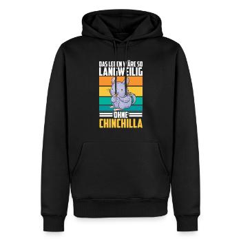 Langweilig ohne Chinchilla Nagetier Wollmaus - Männer Premium Bio Hoodie - Schwarz - Vorne - Nico (187cm)