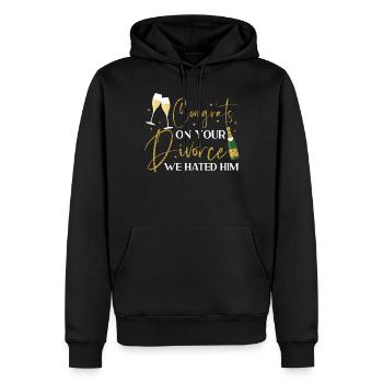 Happy Divorce Party Congrats On - Men’s Premium Organic Hoodie - black - Front - Nico (187cm)