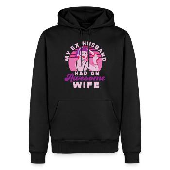 Joyeux divorce Party Mon ex mari - Sweat à capuche Premium bio Homme - noir - Devant - Nico (187cm)