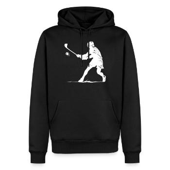 Hurling Ireland Irish Sport Gaelic Sliotar Hurler - Men’s Premium Organic Hoodie - black - Front - Nico (187cm)