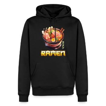 Anime Ramen Nudeln - Männer Premium Bio Hoodie - Schwarz - Vorne - Nico (187cm)