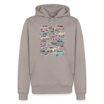 Autos Oldtimer PKW Fahrzeug Automobil Führerschein - Männer Premium Bio Hoodie - Taupe - Vorne - Nico (187cm)