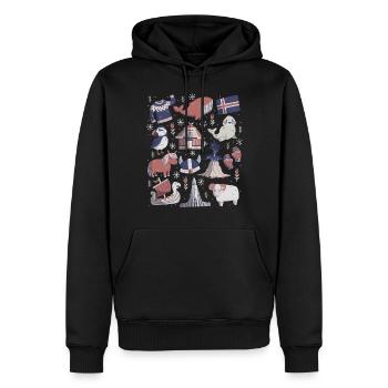 Island - Männer Premium Bio Hoodie - Schwarz - Vorne - Nico (187cm)