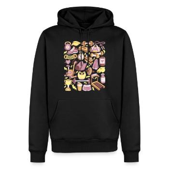 Fitness Doodles Workout Training Cardio Gym - Männer Premium Bio Hoodie - Schwarz - Vorne - Nico (187cm)