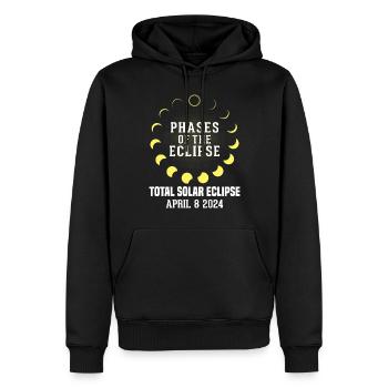 Lustige Finsternis, Astronomie, Sonnensystem, 8. April 2024 - Männer Premium Bio Hoodie - Schwarz - Vorne - Nico (187cm)