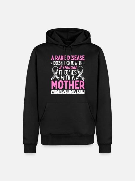 Rare Disease Awareness Rare Illness Zebra Ribbon - Men’s Premium Organic Hoodie - black
