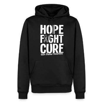 Hope Fight Heilung Zebra Ribbon Seltene Krankheit - Männer Premium Bio Hoodie - Schwarz - Vorne - Nico (187cm)