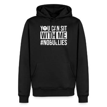 Vous pouvez vous asseoir avec moi Prévention de l’intimidation Non - Sweat à capuche Premium bio Homme - noir - Devant - Nico (187cm)