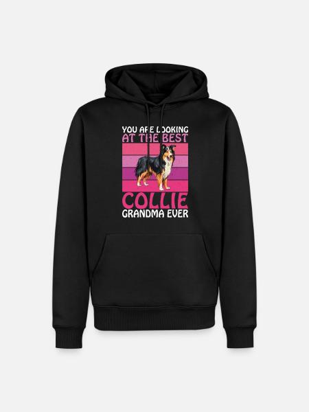 Collie Gifts - Männer Premium Bio Hoodie - Schwarz