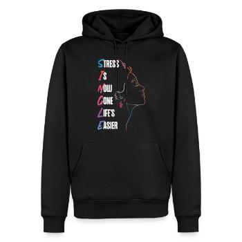Le stress de la fête de divorce heureuse est maintenant - Sweat à capuche Premium bio Homme - noir - Devant - Nico (187cm)
