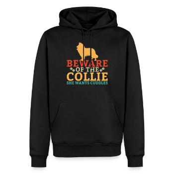 Collie Gifts - Männer Premium Bio Hoodie - Schwarz - Vorne - Nico (187cm)