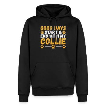 Cadeaux Collie - Sweat à capuche Premium bio Homme - noir - Devant - Nico (187cm)