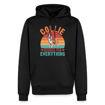 Collie Gifts - Männer Premium Bio Hoodie - Schwarz - Vorne - Nico (187cm)
