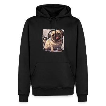 Mops Mops Hund Mops Geschenke Mops Liebhaber - Männer Premium Bio Hoodie - Schwarz - Vorne - Nico (187cm)