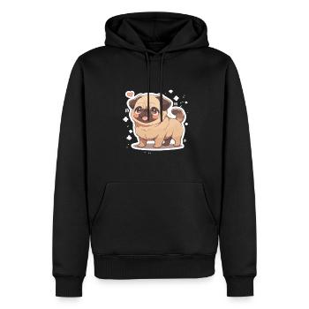 Mops Mops Hund Mops Geschenke Mops Liebhaber - Männer Premium Bio Hoodie - Schwarz - Vorne - Nico (187cm)